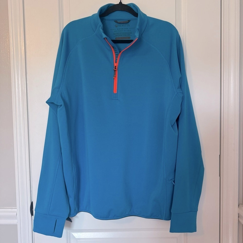 Beretta Men's Blue Stretch Tech Quarter-Zip XXL Pullover